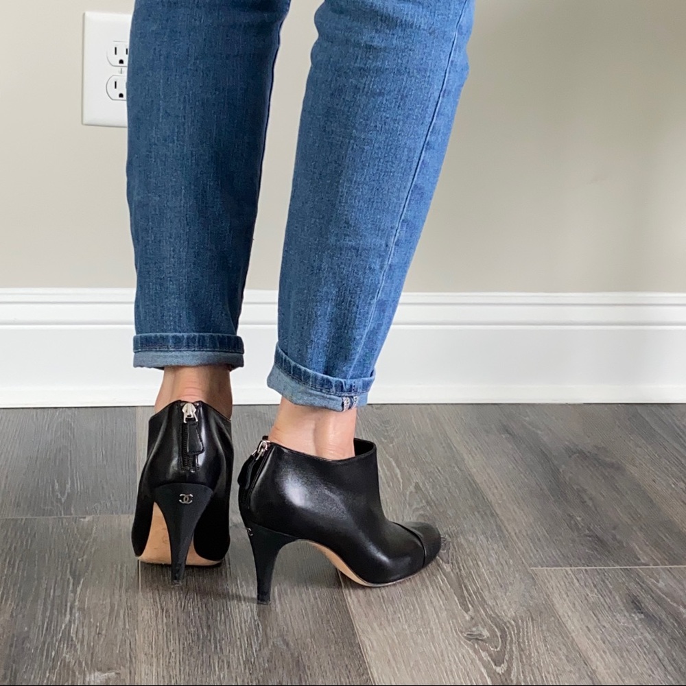 Chanel Lambskin Booties with Grosgrain heel - Picture 10 of 10